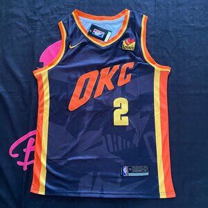 NBA Shai Gilgeous Alexander #2 Thunder Mens Navy Jersey Size L